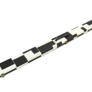 Baize Master 1pc WIDE WHITE & BLACK Patch Pool Snooker Cue Case Holds 3 Cues