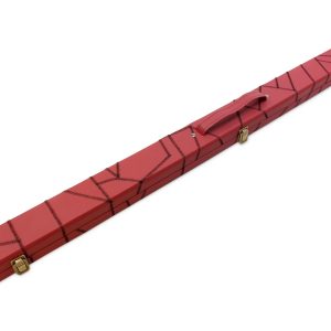 Snooker Pool Cue Case Deluxe 3/4 BURGUNDY BLACK CRAZY STITCH with Plastic Ends