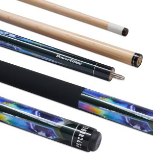 Powerglide Pool Cue PSYCHEDELIC 2pc Centre Jointed 57 Inch 13mm Tip