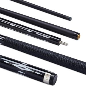 Powerglide American Pool Cue Luxe Black/Whi Carbon Fibre 2pc Centre 58" 13mm Tip